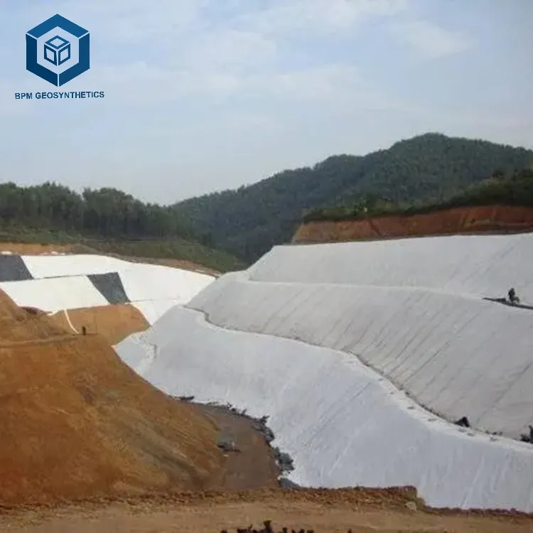 Tayland'da toprak stabilizasyonu projesi için beyaz polietilen geotekstil dokuma olmayan geotekstil battaniyesi