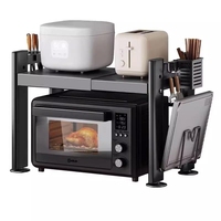Étagère de rangement multifonctionnelle double en acier inoxydable robuste pour micro-ondes, support de rangement pour vaisselle de cuisine, vente en gros d'usine