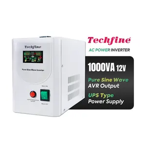 מהפך גל סינוס טהור UPS 1000VA 800W DC ל-AC מטען מהפך מתח למכשירים אינדוקטיביים