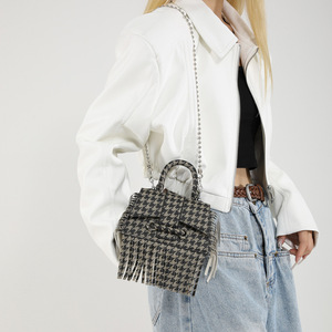 Bolso pequeño con estampado de leopardo de otoño a la moda coreana al por mayor, bolsos de hombro cruzados con cubierta de borlas para mujer - Product Image 2