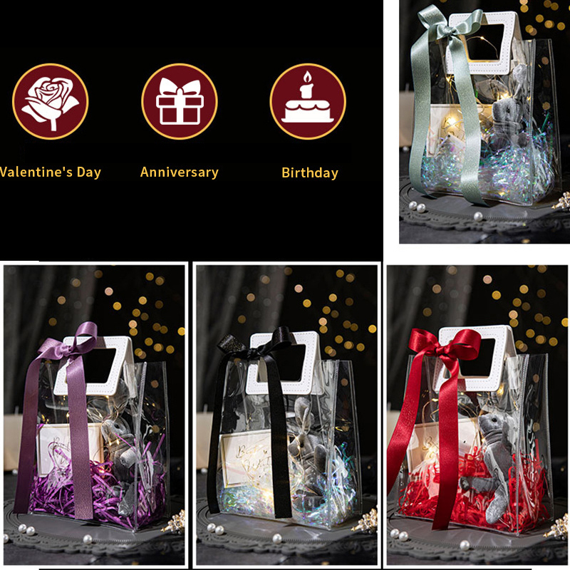 shopping bag reuseable custom logo transparent hole