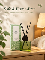 Diffuseur de parfum liquide premium 200 ml avec 5 bâtonnets en fibre, parfum d'ambiance de luxe longue durée, bouteille en verre écologique pour salle de bain et chambre