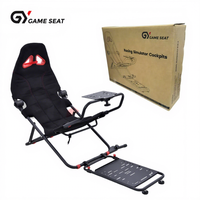 GY018-2 Diy Sim Racing Set Rig Cockpit avec siège Simulateur de conduite Volant et manettes de vitesse Chaise de course pour PXN
