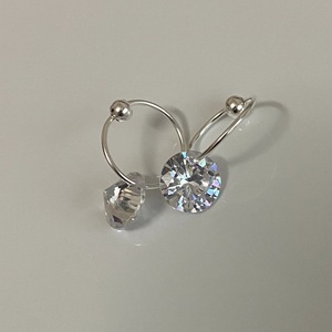 Pendientes de Aro de Plata de Ley S925 con Diamante Blanco, Diseño de Fuegos Artificiales, Estilo Coreano, Diseño de Nicho, Pendientes de Aro Simples y Modernos - Product Image 3