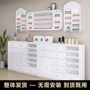 Étagères de présentation blanches modernes, armoires de présentation de salon pour salon de beauté, armoires de rangement en bois pour salon à vendre - Product Image 3