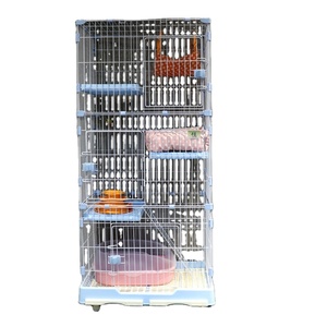 Gabbia per cani pieghevole in metallo gatto gattino gabbia per furetti girevole tutte le direzioni recinzione gabbia per animali con rampa scale amaca e letto - Product Image 1