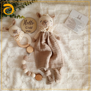 Bunny Rattle Teething Toy <span class=keywords><strong>Crochet</strong></span> Lovey Manta DE SEGURIDAD Bunny, Bunny Lovey Gift <span class=keywords><strong>para</strong></span> recién <span class=keywords><strong>nacido</strong></span> Set - Product Image 4