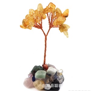 <b>Crystal</b> <b>Tree</b> Natural Stone Base Handmade Home Decoration Diy Gift Small Plant Ornament - Product Image 2