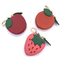Creative Fruit Shaped Bag Pendant Cute Mini Fruit Series Genuine Leather Keychain Multifunctional Mini Coin Bag