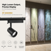 Projecteur sur rail LED COB réglable ODM 12W 15W 20W 25W Tuya Smart 3 fils, CRI90 élevé, en aluminium pour exposition en galerie d'art