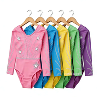 Justaucorps de gymnastique personnalisé avec strass pour filles - Tenue de danse sans manches en maille et spandex pour la danse de cheerleading et la compétition