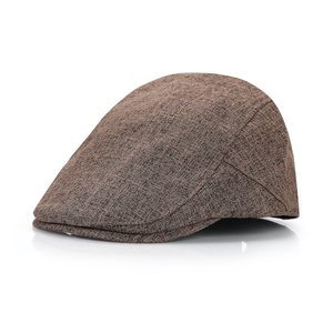 Venta al por mayor Vintage Retro transpirable otoño primavera cáñamo Lino Newsboy sombrero boina para hombres - Product Image 4