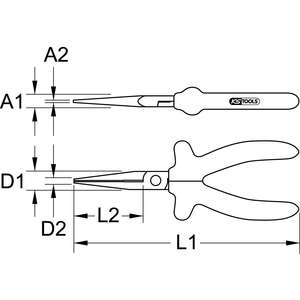 Pince plate KS TOOLS 1000V, 160mm, avec tête de travail revêtue - Product Image 2