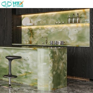 Hzx tự nhiên mờ màu xanh lá cây <span class=keywords><strong>Onyx</strong></span> slab sang trọng hiện đại Countertop Ốp tường chất lượng cao cấp cho nhà bếp biệt thự nhập sảnh khách sạn - Product Image 2