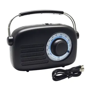 Good Quality built in speaker with Earphone Jack AM/FM 2 bands portable ABS plastic DC output radio