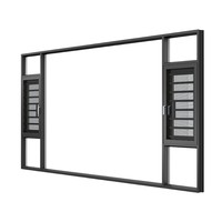 Fenêtres à battants en alliage d'aluminium insonorisées et à rupture de pont thermique, style moderne minimaliste, sur mesure, pour hôpitaux et sous-sols