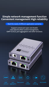 ตัวขยายสวิตช์กิกะบิตแบบ POE ความยาว120เมตรตัวขยายแบบ1ถึง2 PoE 15.4W 30W PoE สำหรับกล้อง IP - Product Image 2