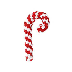 Noel kamışı şekli köpek pamuk halat oyuncak Pet eğitim taşlama diş temizleme isırmaya dayanıklı düğüm halat interaktif köpek oyuncak - Product Image 4