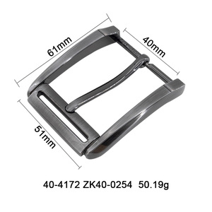 <span class=keywords><strong>Boucle</strong></span> de <span class=keywords><strong>ceinture</strong></span> classique 40 mm en alliage de zinc noir et argenté, à ardillon simple, personnalisable pour la fabrication de ceintures - Product Image 2