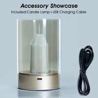 Bougie LED sans flamme avec capteur de mouvement manuel, gradation progressive, rechargeable, sans fil, veilleuse pour la décoration de chevet