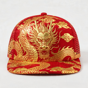 Casquette Snapback Dragon Doré Impérial à Visière Plate, 6 Panneaux Structurés, Style Urbain, Personnalisable, Unisexe - Product Image 6