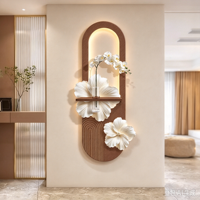 Panneau mural décoratif moderne en relief floral LED en grès, personnalisé en usine, éclairé, vente en gros