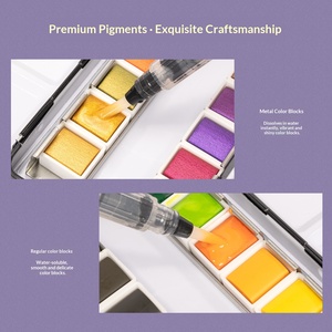 Set di Acquerelli Solidi per Artisti, 12 Pezzi/Set, Set di Colori con Scatola Portatile, Acuarelas Aquarela, Blocco per Acquerelli - Product Image 5