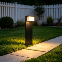 Lampe de jardin LED extérieure moderne, lampadaire de jardin noir rectangulaire, éclairage de chemin pour villa, cour et aménagement paysager