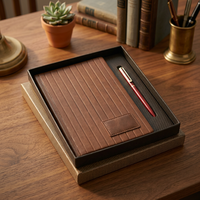 Ensemble cadeau de carnet et stylo en cuir PU de luxe, kit de journal d'affaires