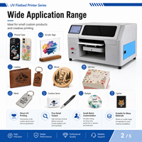 Printer UV Flatbed Otomatis A4 dengan Print Head DX7, CMYK, Putih, Varnish, Pencetakan Kartu Multiwarna untuk Kustomisasi Permukaan Datar