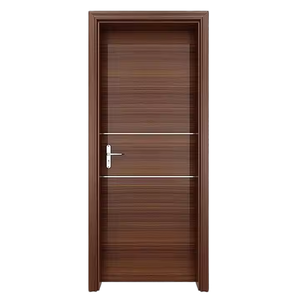 2025 Zonle, nuevo diseño moderno, puerta de madera de teca de roble macizo, puertas internas compuestas de madera para dormitorio con cerradura inteligente - Product Image 1