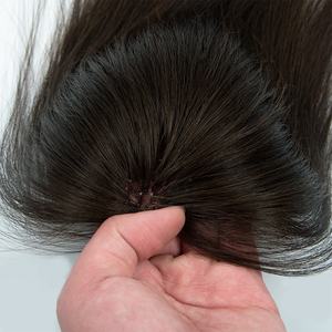 Extensiones de cabello humano con clip, tejidas a mano, de 6x6 pulgadas, con integración de red, cobertura natural del cuero cabelludo, densidad del 150% - Product Image 2