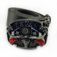 Boucle de ceinture rétro décontractée Langming 02602, logo personnalisé imprimé en 3D, alliage de zinc, cuir de vache du Texas, style western, luxe