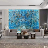 Panneau mural en marbre translucide rétroéclairé en pierre bleue décorative de luxe