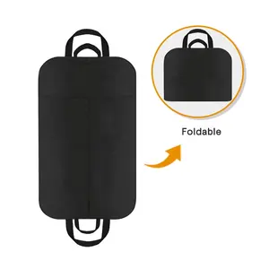 Middle Yellow Waterproof Foldable Dress Cover Storage Clothes Cover Bag Garment Bag Customized Logo