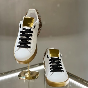 Luxury Rhinestone Logo Women White Leather Skate Sneakers Purple Heel Lace Up Flat Casual <b>Shoes</b> For Ladies Daily Street Dating - Product Image 2