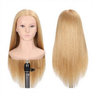Tête de mannequin femme pour formation coiffeur, cheveux volumineux et lisses, pour la pratique du tressage et de la coupe, cheveux mixtes, 65 cm - Product Image 3