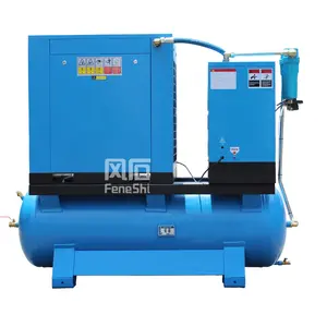 500L 15kw air compressor 15 hp 300l 300 liter mounted on tank 20hp 11kw integrated all in one 16 bar screw compressor with dryer