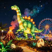 Traditionelle Chinesische Dinosaurier-Park-Laterne Handgefertigte Seidenlaterne für Themenparks
