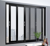 Fenêtre coulissante en aluminium à coupure thermique avec moustiquaire pour l'extérieur de la maison