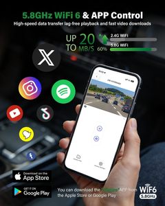 Cámara para Auto de 3 Canales, 4K, Visión Nocturna, Grabación Delantera, Trasera e Interior, con WiFi, GPS, Pantalla de 3.99 Pulgadas - Product Image 3