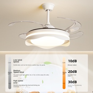 Suspension simple nordique minimaliste moderne puissant ventilateur de plafond intérieur avec lumières télécommande ventilateur de plafond avec lumière - Product Image 5