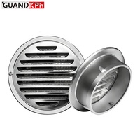 Grille d'aération plate moderne en acier inoxydable 201, diamètre 4 pouces, pour murs extérieurs résidentiels