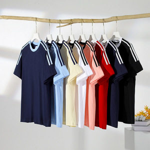 Clothing Manufacturers Custom New Summer Collection Fashion 100%cotton Minimalism Round Neck 250 Grams Short-sleeved T-<strong>shirt</strong> - Product Image 1