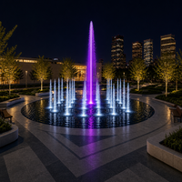 Fontaine à jets d'eau pour piscine Dry Deck, 25 buses, acier inoxydable, laser RGB, LED DMX512, système commercial étanche IP68