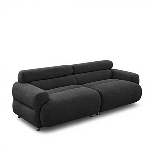 Sofá Seccional de Alta Gama, Minimalista, de Cuero Genuino, con Marco de Madera Curvado, para Sala de Estar Contemporánea, Venta al Por Mayor - Product Image 1