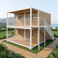 Maison conteneur démontable à deux étages, structure en acier, 20 pieds, maison conteneur préfabriquée modulaire, hébergement touristique