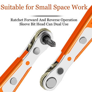 Tournevis à cliquet industriel multifonction bidirectionnel OEM en acier allié au <span class=keywords><strong>chrome</strong></span>-vanadium, garantie 3 ans - Rotation avant/arrière à droite - Product Image 4