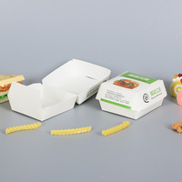 Boîte à hamburger en papier kraft jetable personnalisée emballage recyclable en carton de qualité alimentaire pour l'expédition avantage UV