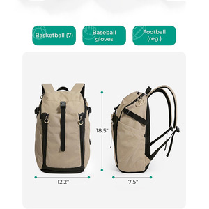 Basketball <b>Backpack</b> With Shoe Compartment 25L Sport Pack For Men Casual Sports <b>Backpack</b> - Product Image 2